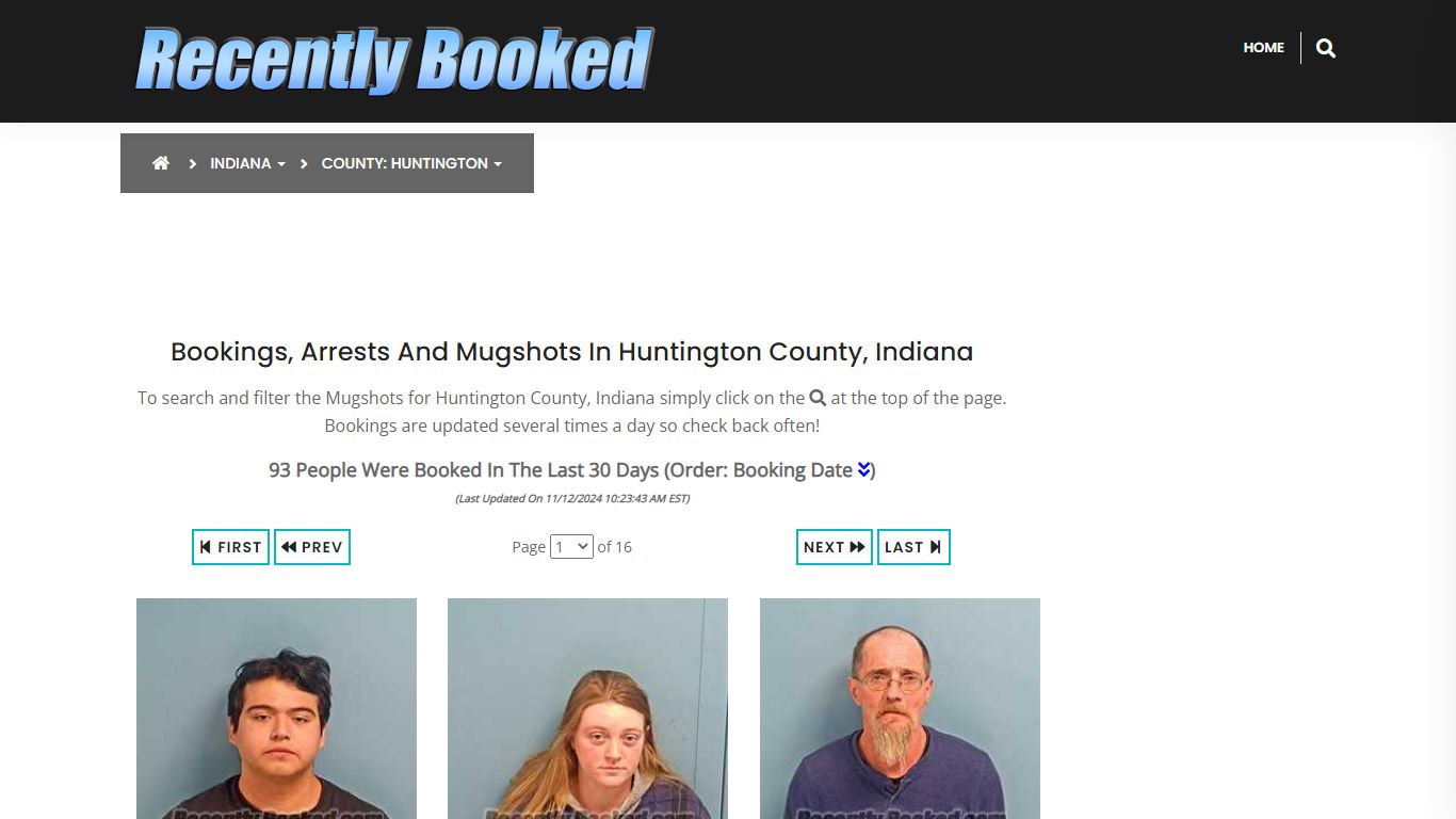 Bookings, Arrests and Mugshots in Huntington County, Indiana