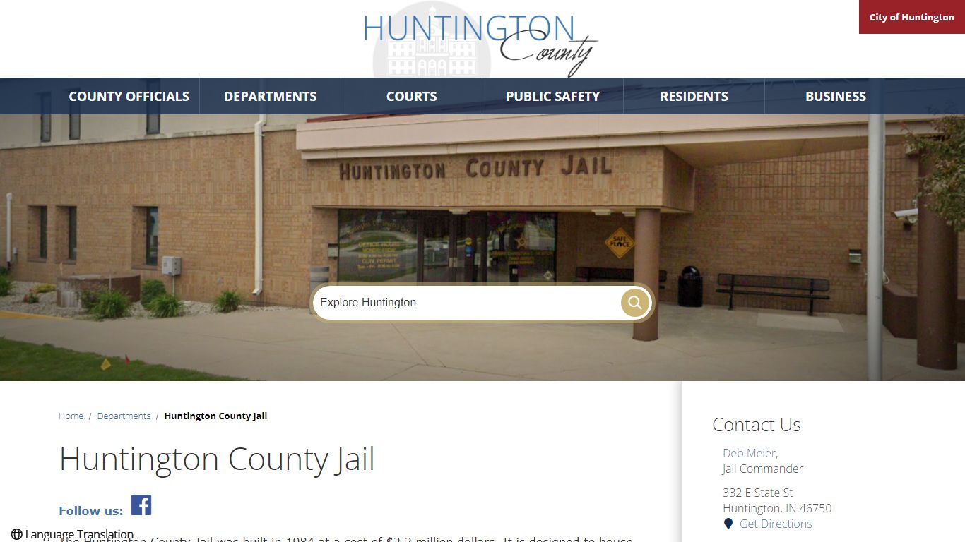 Huntington County Jail - City of Huntington, Indiana