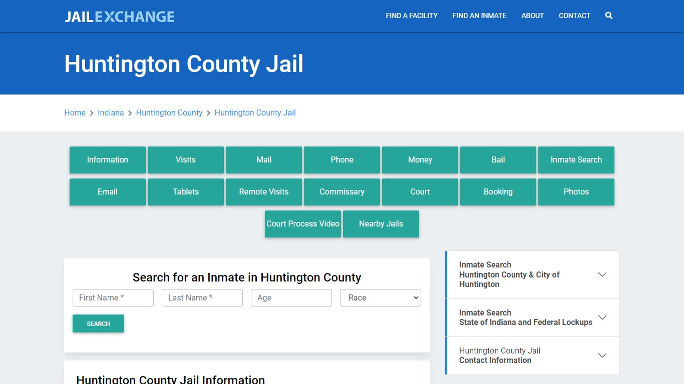 Huntington County Jail Roster Lookup, IN, Inmate Search