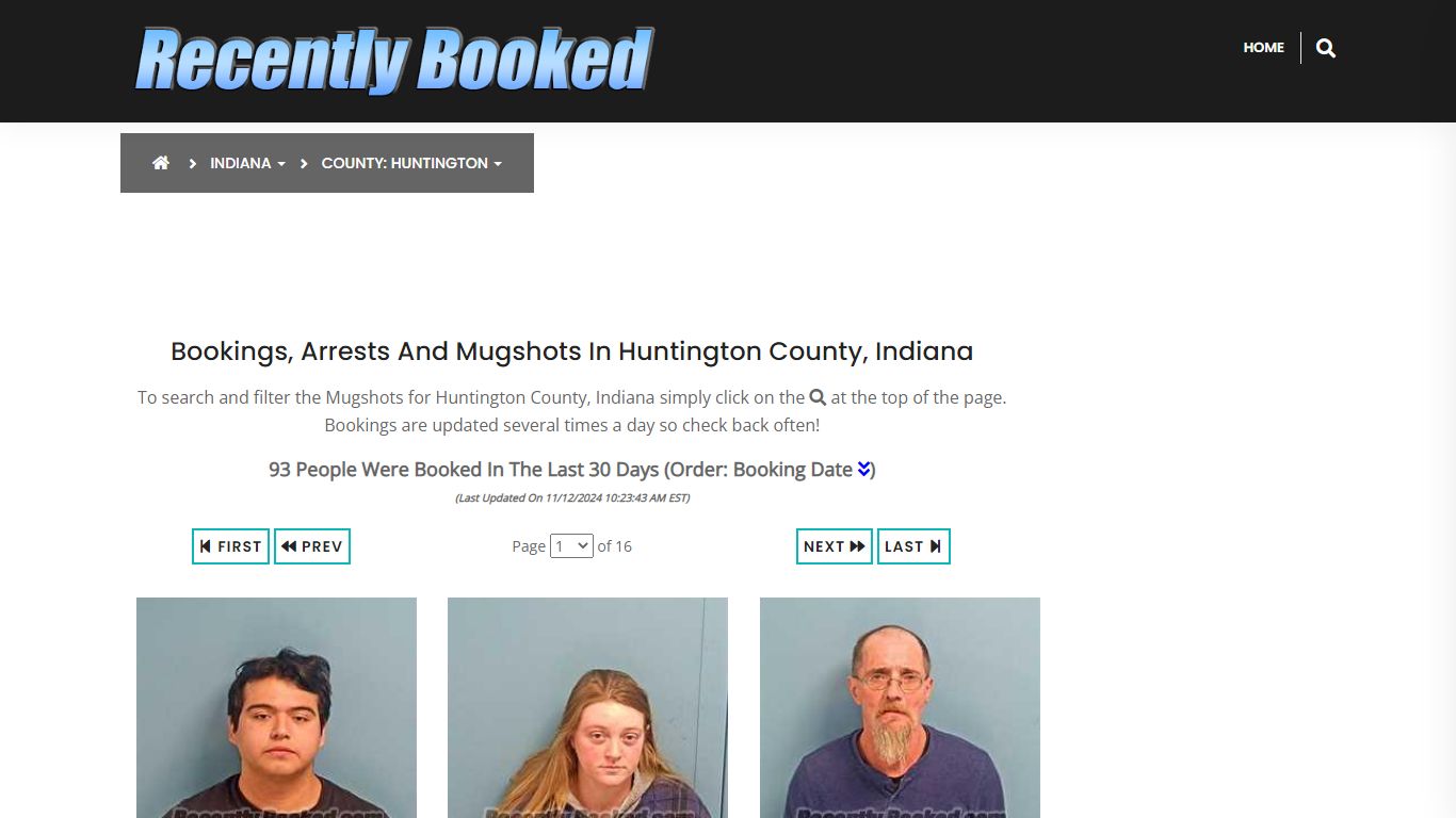 Bookings, Arrests and Mugshots in Huntington County, Indiana